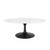 Modway Furniture Lippa Black White Marble 42 Inch Oval Coffee Table