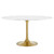 Modway Furniture Lippa Gold White Marble 54 Inch Round Dining Table