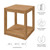 Modway Furniture Carlsbad Natural Teak Wood Outdoor Patio Side Table