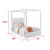 Bella Esprit Denali White 4pc Bedroom Sets with Canopy Bed