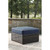 Ashley Furniture Grasson Lane Brown Blue Cushion Ottoman