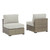 2 Ashley Furniture Calworth Beige Armless Chairs With Cushion