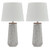 2 Ashley Furniture Chaston Antique White Metal Table Lamps