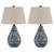 2 Ashley Furniture Erivell Taupe Black Metal Table Lamps