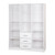 Palace Imports Cosmo White 10 Shelf Wardrobe with Mirrored Door