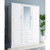 Palace Imports Cosmo White 10 Shelf Wardrobe with Mirrored Door