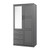 Palace Imports Metro Gray 6 Shelves Mirrored Door Wardrobe