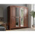Palace Imports Kyle Mocha 4 Door Wardrobe With Mirrored Door With 4 Small And 1 Large Shelf