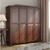 Palace Imports Kyle Mocha 4 Door Wardrobe with 4 Small and 1 Large Shelf