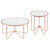 Acme Furniture Alivia Rose Gold Frosted Glass Top 3pc Coffee Table Set