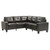 Glory Furniture Newbury Black Faux Leather Sectional with Ottoman