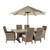 Ashley Furniture Beachcroft Beige 7pc Outdoor Dining Set With Arm Chair