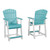 Ashley Furniture Eisely Turquoise White 3pc Outdoor Counter Set