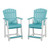 Ashley Furniture Eisely Turquoise White 3pc Outdoor Counter Set