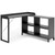 Ashley Furniture Yarlow Black Metal Wood 2pc L Desk With Chair Set
