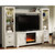 Ashley Furniture Bellaby Whitewash Wood 4pc Entertainment Center With Fireplace Insert Glass Stone
