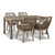 Ashley Furniture Beach Front Beige 5pc Outdoor Dining Set With Arm Chair