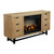 Ashley Furniture Freslowe Light Brown Black TV Stand With Electric Fireplace