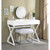Acme Furniture Adao White Chrome Vanity Mirror with Stool