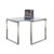 Chintaly Imports Clear Polished Stainless Steel Corner Desk Table