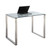 Chintaly Imports Clear Polished Stainless Steel Small Desk Table