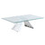 Chintaly Imports Dominique Clear Polished Stainless Steel Cocktail Table