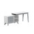Chintaly Imports Gloss White Gray Rotating Home Office Desk