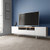 Manhattan Comfort Winston White Cinnamon 70.86 Inch 6 Shelves TV Stand