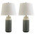 2 Ashley Furniture Afener Blue Beige Ceramic Table Lamps