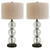2 Ashley Furniture Airbal Clear Black Glass Table Lamps