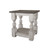 IFD Stone Ivory Antiqued Weathered Gray Chair Side Table