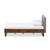 Baxton Studio Mitchell Fabric Walnut Wood Platform Beds