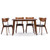 Baxton Studio Sumner Black Faux Leather Brown Wood 5pc Dining Set