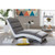 Baxton Studio Percy Grey White Upholstered Armless Chaise Lounge