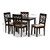 Baxton Studio Caron Fabric Espresso Brown Wood 5pc Dining Sets