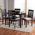 Baxton Studio Caron Fabric Espresso Brown Wood 5pc Dining Sets