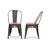 2 Baxton Studio Henri Oak Brown Metal Stackable Dining Chairs