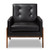 Baxton Studio Perris Black Faux Leather Upholstered Lounge Chair