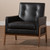 Baxton Studio Perris Black Faux Leather Upholstered Lounge Chair
