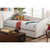 Baxton Studio Vera White Faux Leather Sofa Twin Daybed with Roll Out Trundle Guest Bed