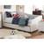 Baxton Studio Vera White Faux Leather Sofa Twin Daybed with Roll Out Trundle Guest Bed