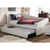 Baxton Studio Vera White Faux Leather Sofa Twin Daybed with Roll Out Trundle Guest Bed