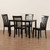 Baxton Studio Erion Dark Brown Wood 5pc Dining Sets