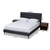 Baxton Studio Maren Fabric Full Platform Bed with 2 Night Stands