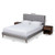 Baxton Studio Maren Fabric Full Platform Bed with 2 Night Stands