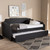 Baxton Studio Ally Fabric Sofa Twin Daybed with Roll Out Trundle Guest Beds