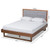 Baxton Studio Viviana Light Grey Walnut Wood Upholstered Beds