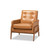 Baxton Studio Perris Tan Walnut Brown Lounge Chair