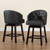 2 Baxton Studio Theron Faux Leather Swivel Counter Stools