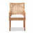 Baxton Studio Bali Pari Saoka Natural Brown White Rattan Dining Chair